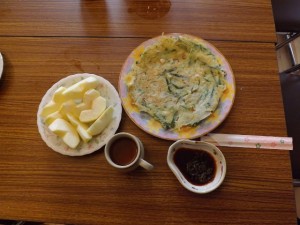 みんなでチジミを食べました。